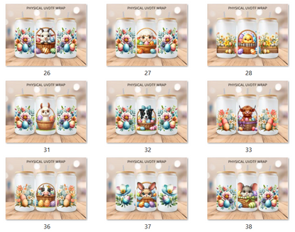 Easter Basket Animals Bundle - 16 oz / 20 oz Libby UV DTF Wrap