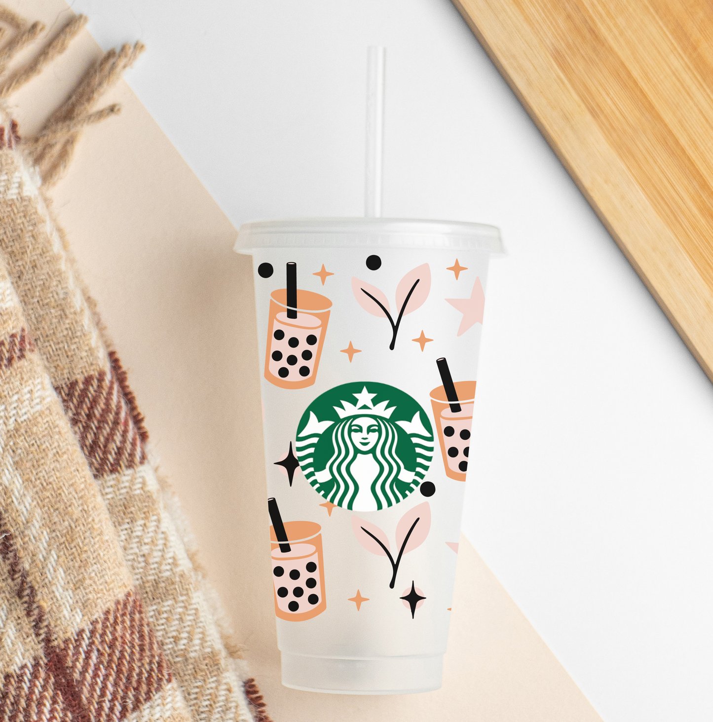 Boba - 24 oz cold cup UVDTF  Wrap