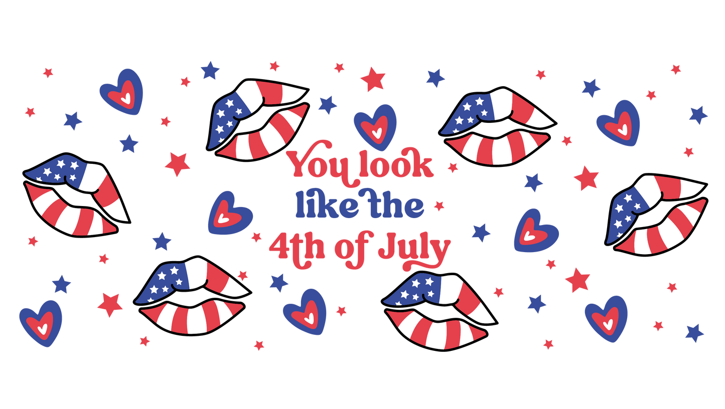 You Look Like The Fourth Of July Lips - 16 oz Libby Vinyl Wrap