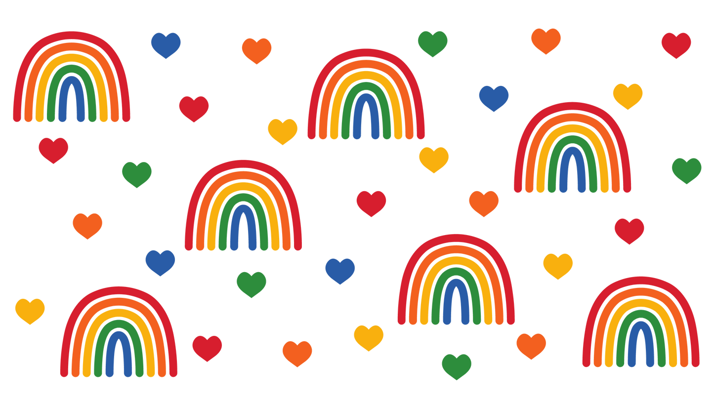 Pride Rainbow Hearts - 16 oz Libby Vinyl Wrap