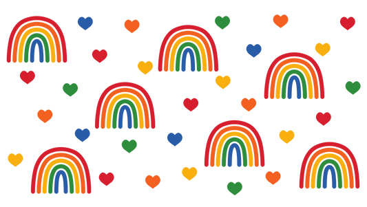 Pride Rainbow Hearts - 16 oz Libby Vinyl Wrap