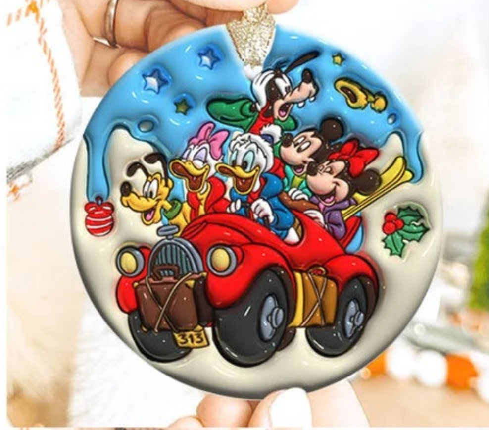 Cartoon Inflated Christmas Ornament Bundle 2.8 Inch - Ornament UVDTF Decal