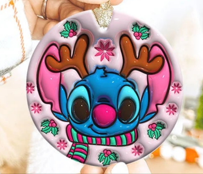 Cartoon Inflated Christmas Ornament Bundle 2.8 Inch - Ornament UVDTF Decal