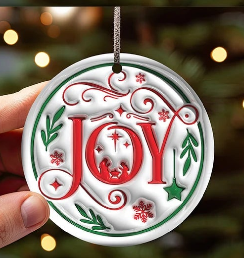 Red N Green Inflated Christmas Ornament Bundle 2.8 Inch - Ornament UVDTF Decal