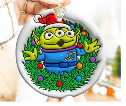 Cartoon Inflated Christmas Ornament Bundle 2.8 Inch - Ornament UVDTF Decal