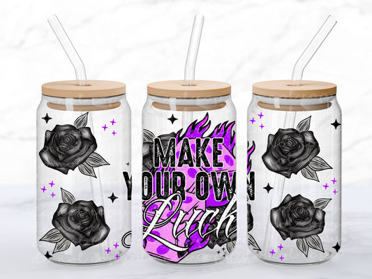 Floral Make Your Own Luck - 16 oz / 20 oz Libby UV DTF Wrap