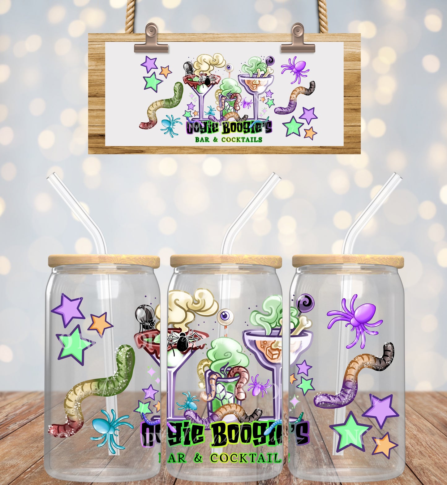 Oogie Boogies Bar And Cocktail - 16 oz / 20 oz Libby UV DTF Wrap