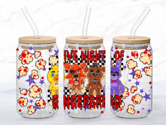 Five Nights Of Gingerbread - 16 oz / 20 oz Libby UV DTF Wrap