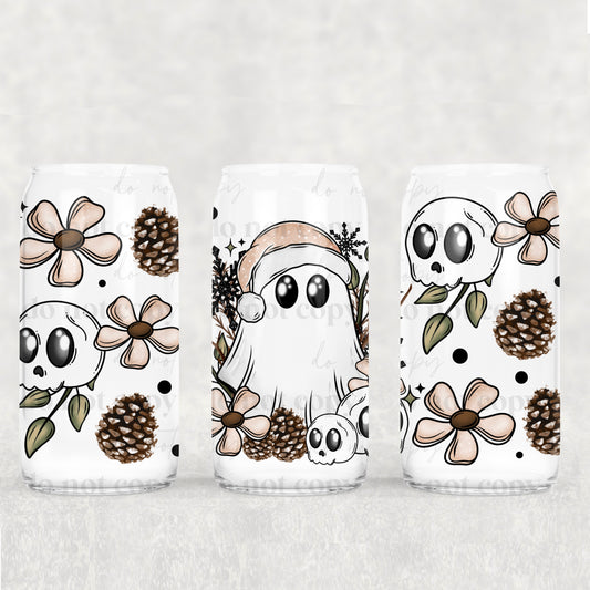 Christmas Winter Ghostie - 16 oz / 20 oz Libby UV DTF Wrap