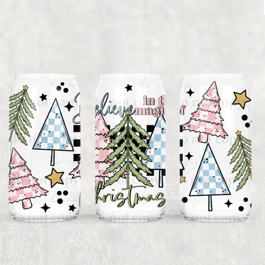 Magic Of Christmas Trees - 16 oz / 20 oz Libby UV DTF Wrap