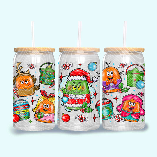 90's Nugget Christmas Grinch Mean Green - 16 oz / 20 oz Libby UV DTF Wrap