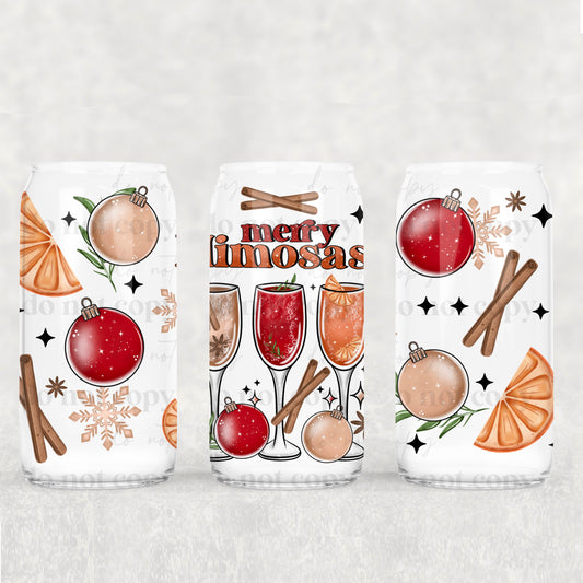 Christmas Merry Mimosas - 16 oz / 20 oz Libby UV DTF Wrap