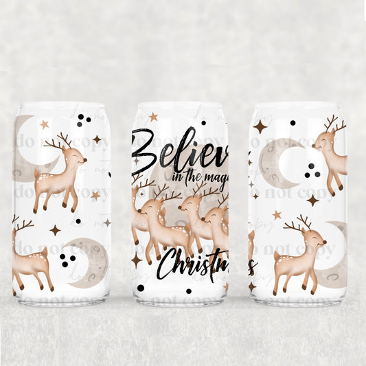 Believe In The Magic of Christmas - 16 oz / 20 oz Libby UV DTF Wrap