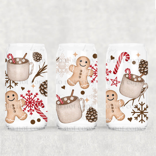 Christmas Things And Gingerbreads - 16 oz / 20 oz Libby UV DTF Wrap