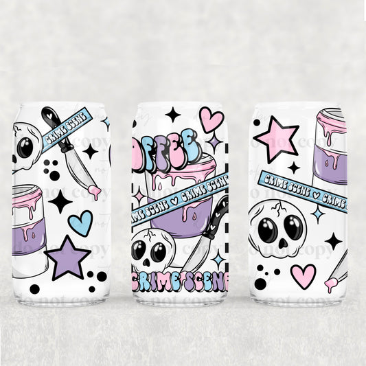 Coffee Crime Scene - 16 oz / 20 oz Libby UV DTF Wrap