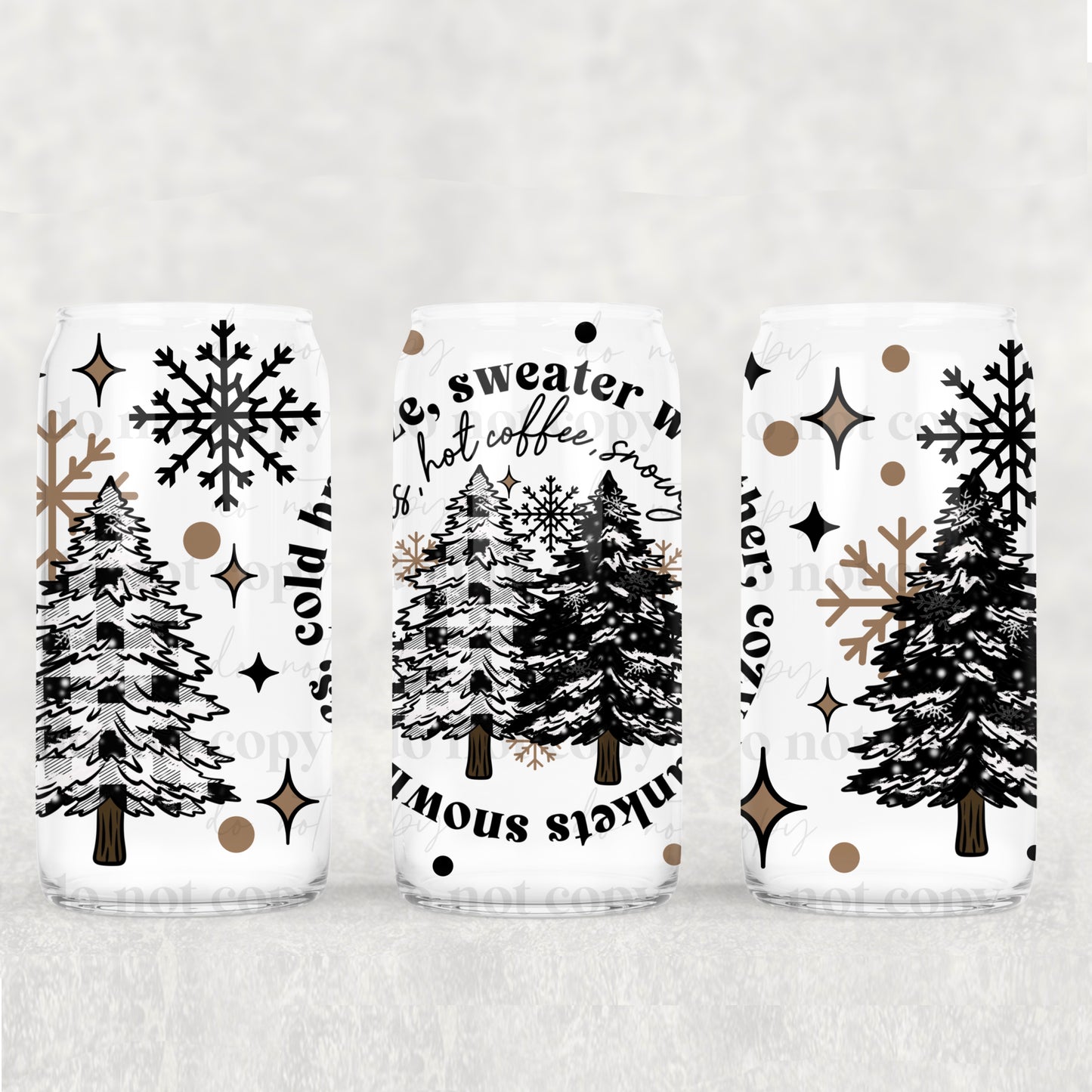 Winter Tree Scene - 16 oz / 20 oz Libby UV DTF Wrap