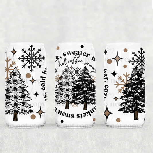 Winter Tree Scene - 16 oz / 20 oz Libby UV DTF Wrap