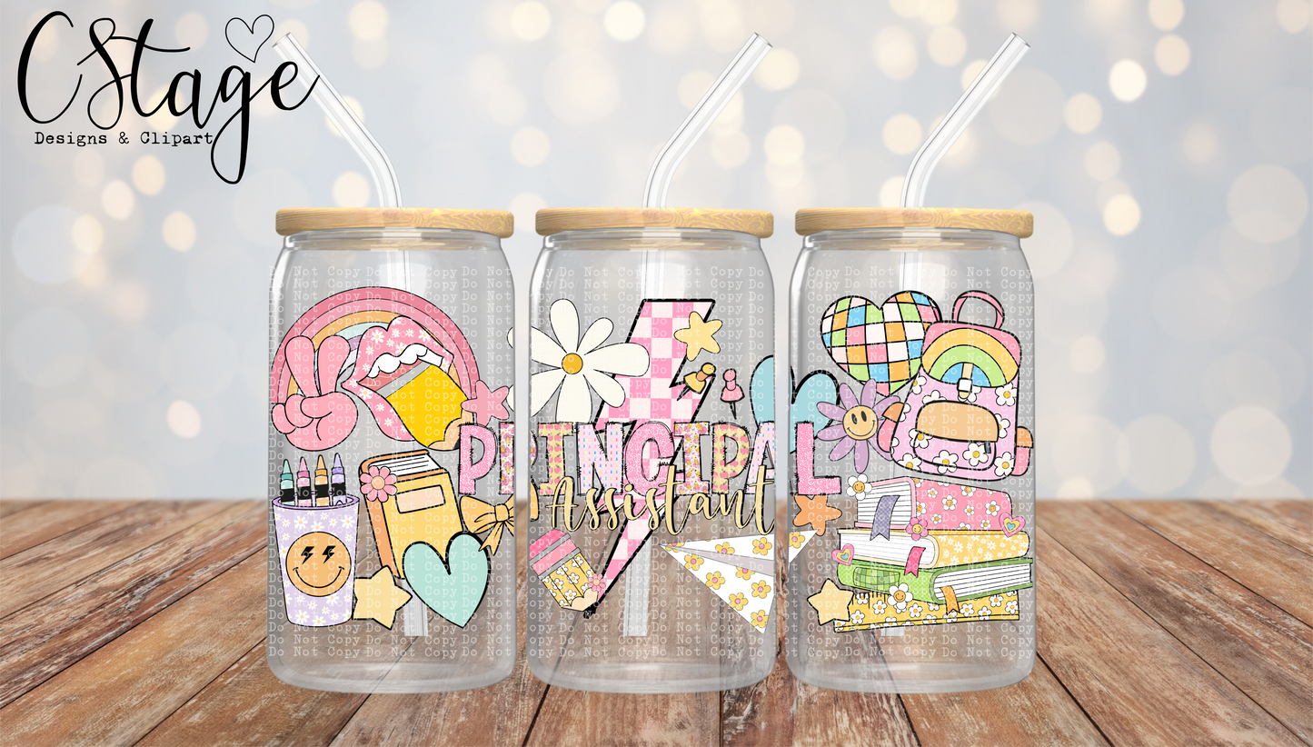 School Principal Assistant - 16 oz / 20 oz Libby UV DTF Wrap