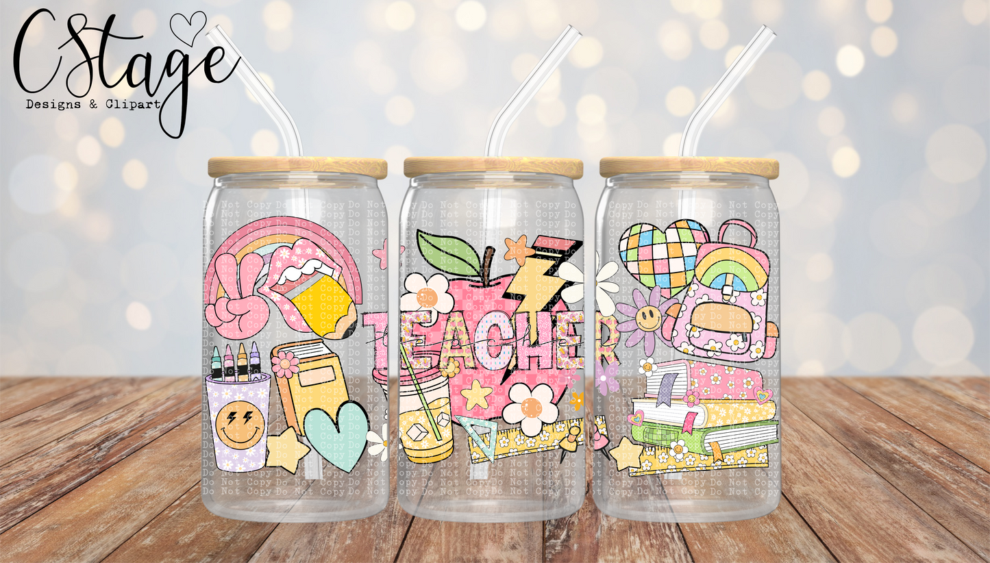 School Teacher - 16 oz / 20 oz Libby UV DTF Wrap