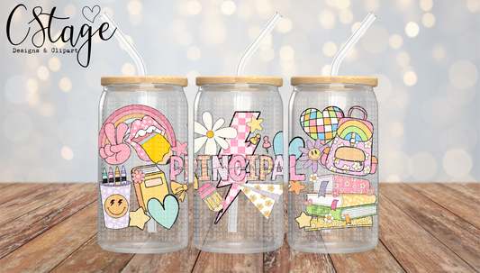 School Principal - 16 oz / 20 oz Libby UV DTF Wrap