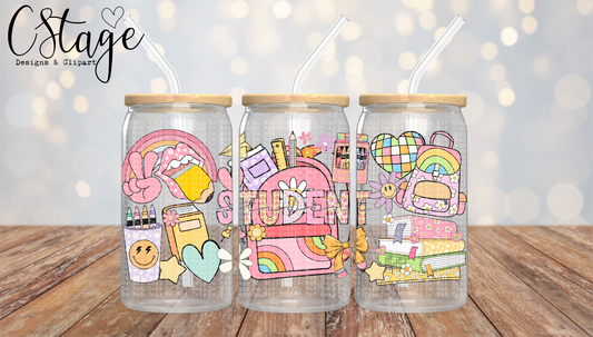 School Student - 16 oz / 20 oz Libby UV DTF Wrap