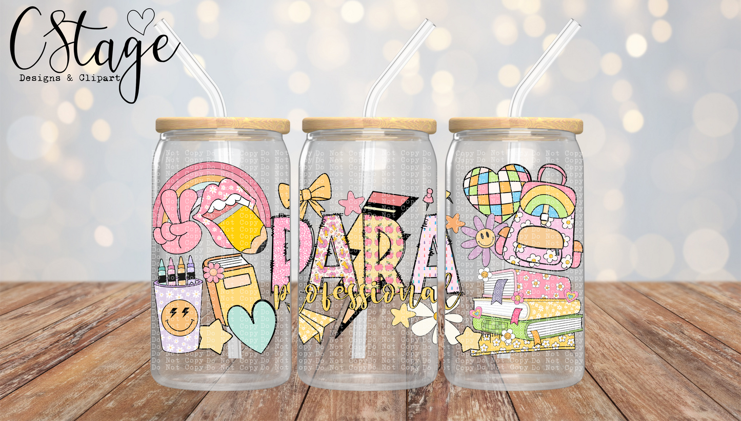 School Para Professional - 16 oz / 20 oz Libby UV DTF Wrap