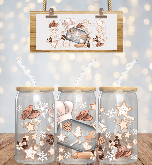 Christmas Baked Cookies - 16 oz / 20 oz Libby UV DTF Wrap
