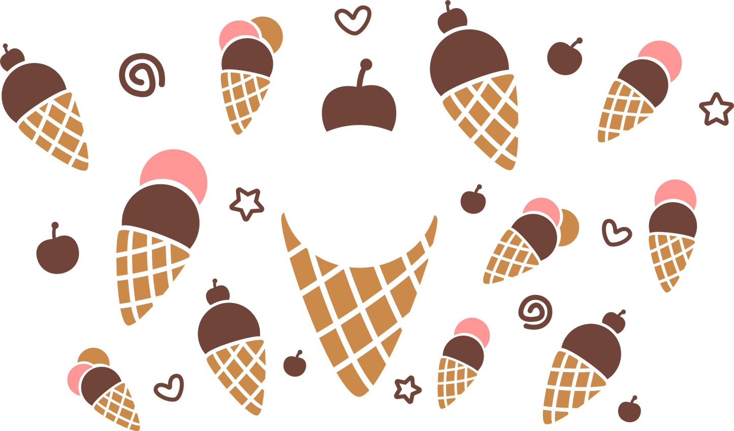 Ice Cream Cones Neopolitan - 24 Oz Cold Cup HOLE Permanent Vinyl Wrap