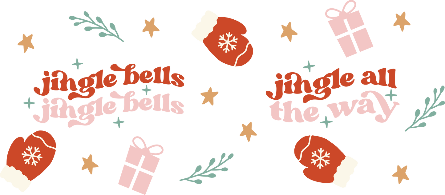 Christmas Jingle Bells All The Way - 16 oz Libby Vinyl Wrap