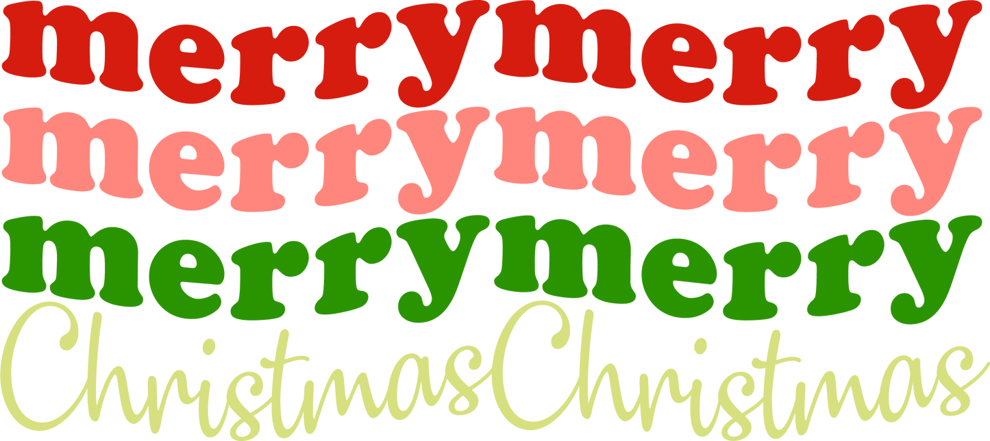 Merry Merry Christmas - 16 oz Libby Vinyl Wrap