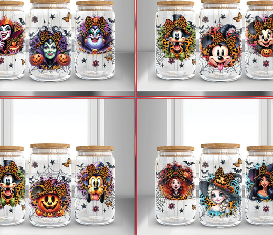 Halloween Leopard Bow Character Collection - 16 oz / 20 oz Libby UV DTF Wrap