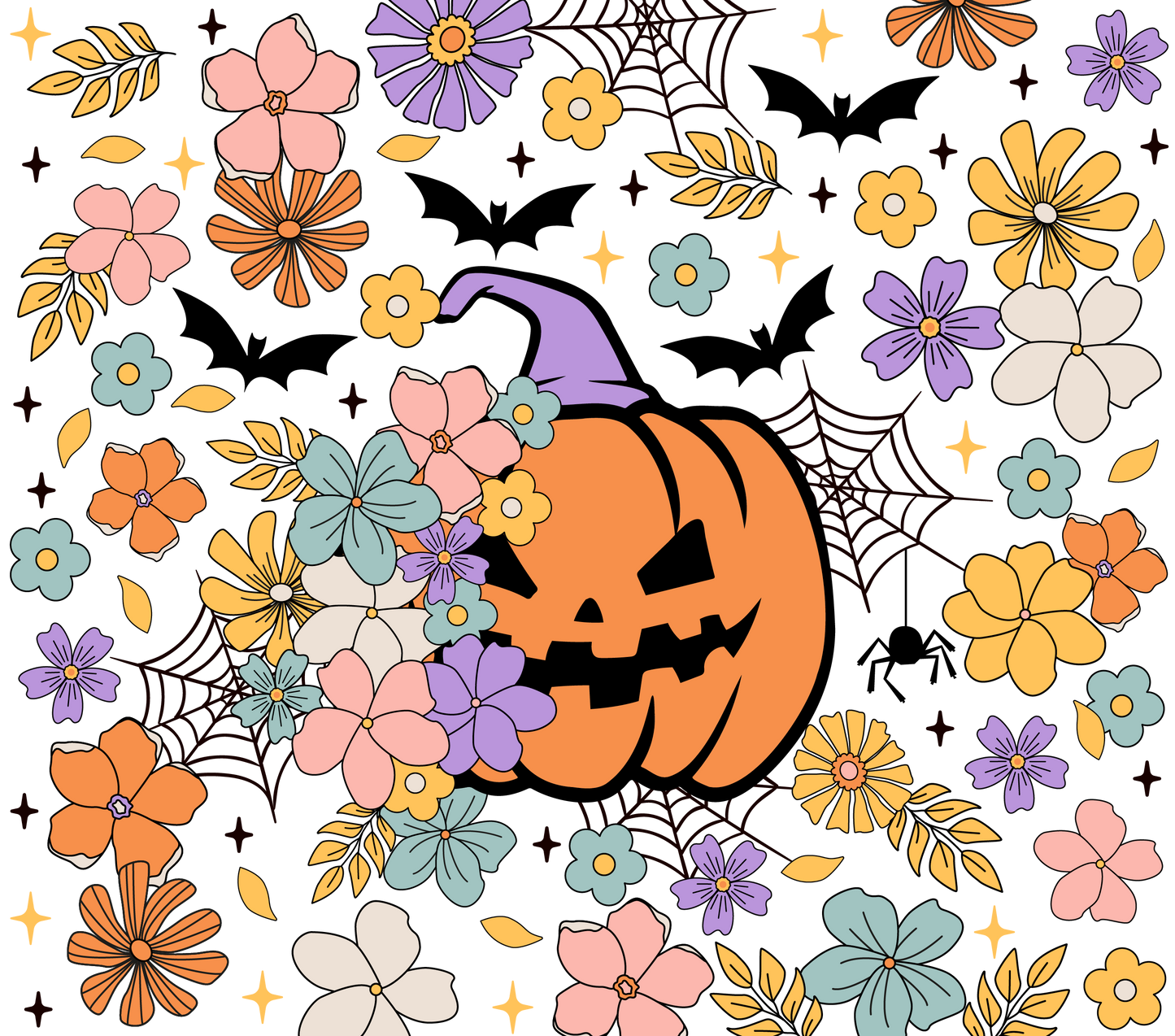 Halloween Pumpkin Flower - 20 Oz Sublimation Transfer