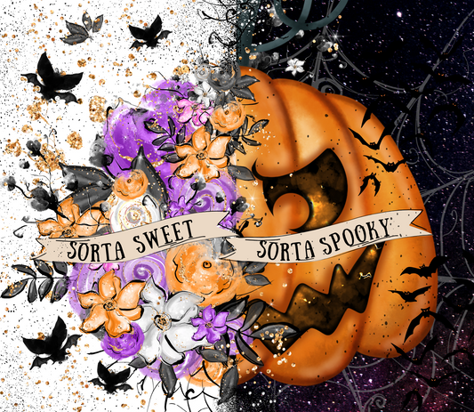 Halloween Sorta Sweet Sorta Spooky - 20 Oz Sublimation Transfer