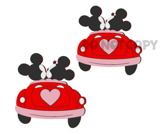 Valentines Kissing Mouse Couple - 3D Printed Straw Topper