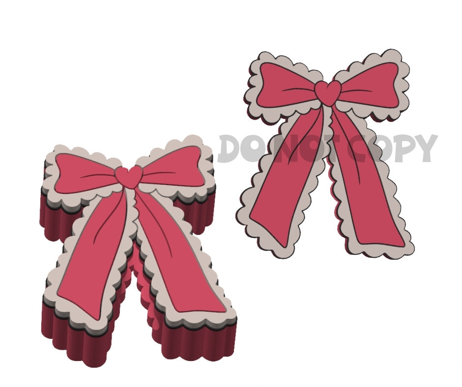 Valentines Ruffled Bow - 3D Printed Straw Topper