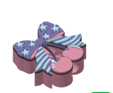Star Cherries Bow - 3D Printed Straw Topper