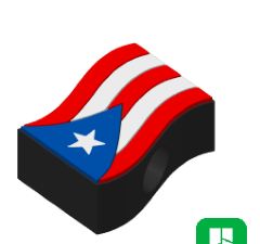 Puerto Rico Flag - 3D Printed Straw Topper