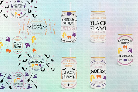 Halloween Hocus Witches Collection - 16 oz / 20 oz Libby UV DTF Wrap