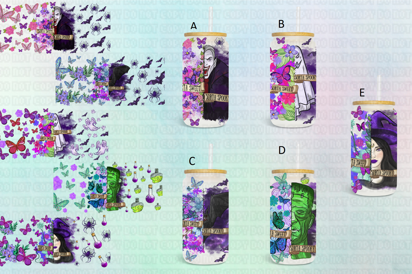 Halloween 2 Sided Collection - 16 oz / 20 oz Libby UV DTF Wrap