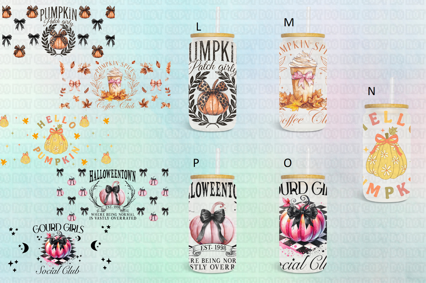 Halloween Mixed Collection - 16 oz / 20 oz Libby UV DTF Wrap