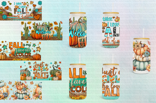 Fall Collection - 16 oz / 20 oz Libby UV DTF Wrap