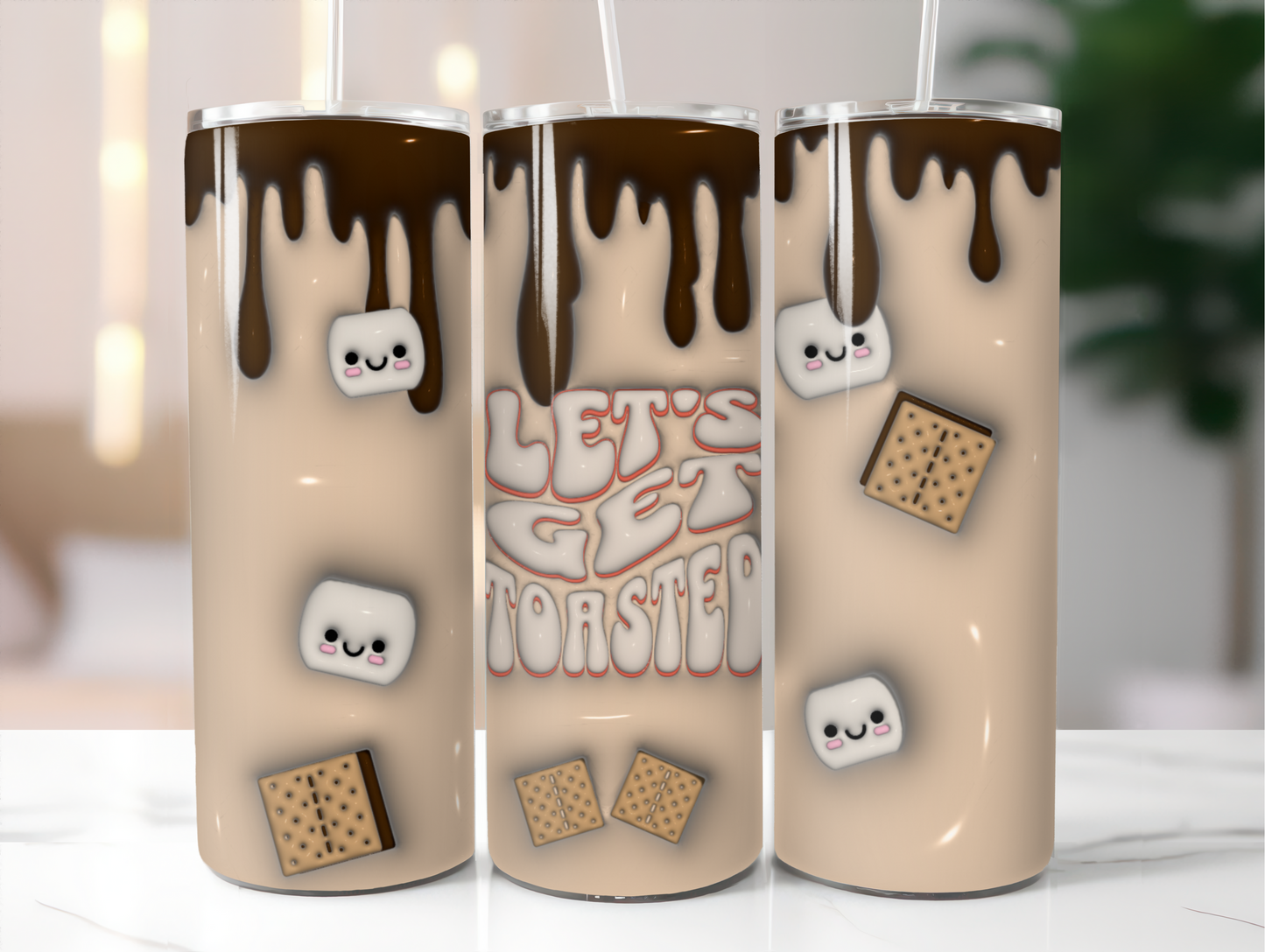 Puffy Halloween Smores Let's Get Toasted - Sublimation 20 oz Tumbler