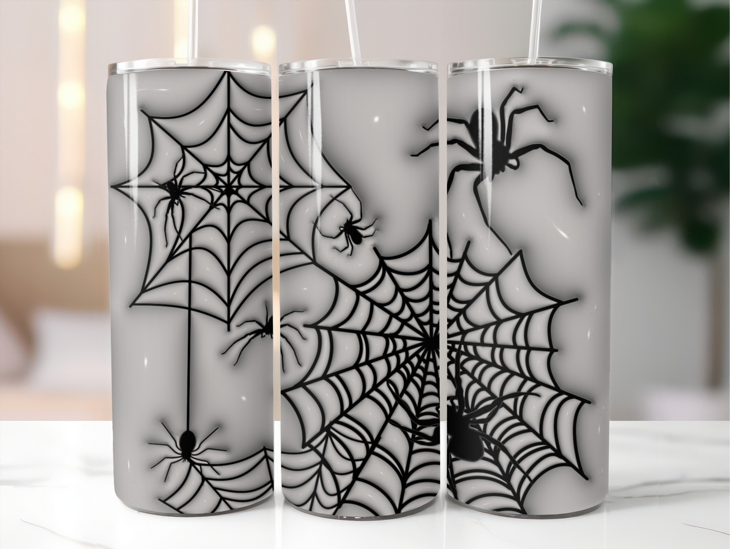 Halloween Spiderweb Puffy - Sublimation 20 oz tumbler