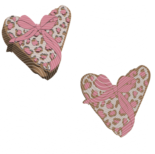 Leopard Heart - 3D Printed Straw Topper