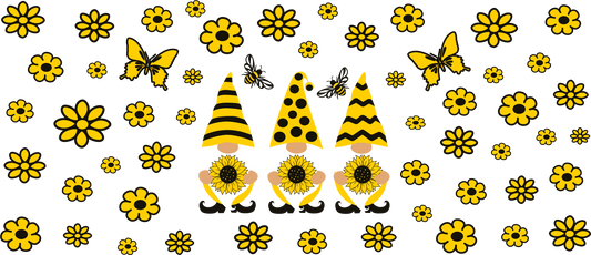 Sunflower Gnome - 16 oz Libby Vinyl Wrap