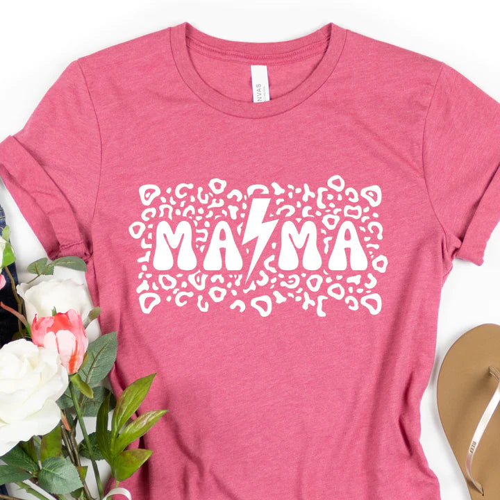 Bella Canvas Tee with Mama Cheetah Print