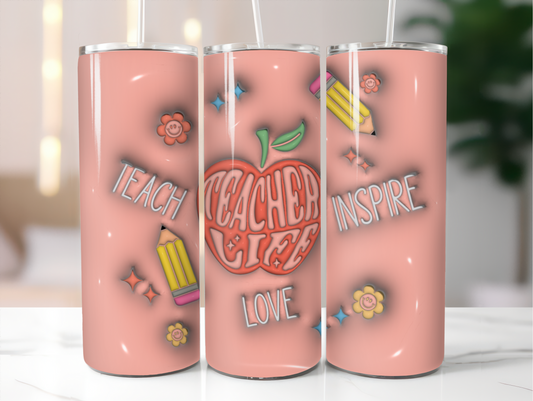 Puffy Teacher Life - Sublimation 20 oz Tumbler