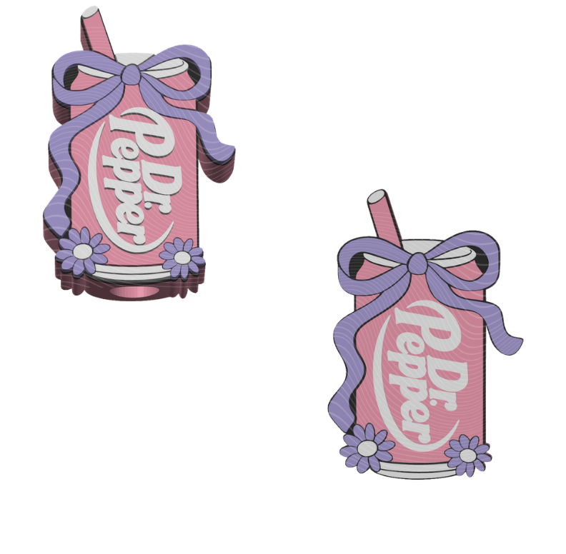 Soda Dr Pepper - 3D Printed Straw Topper