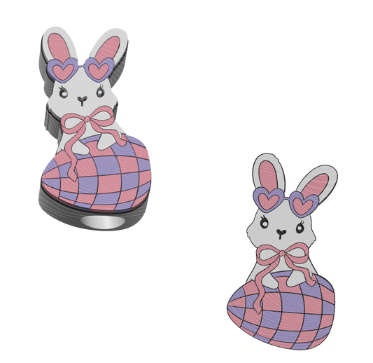 Bunny Egg - 3D Printed Straw Topper