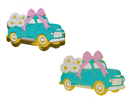 Easter Dandelion Truck - 3D Printed Straw Topper